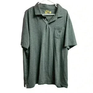 Polo Ralph Lauren Performance Short Sleeve Shirt Black Gray Striped Size XXL‎